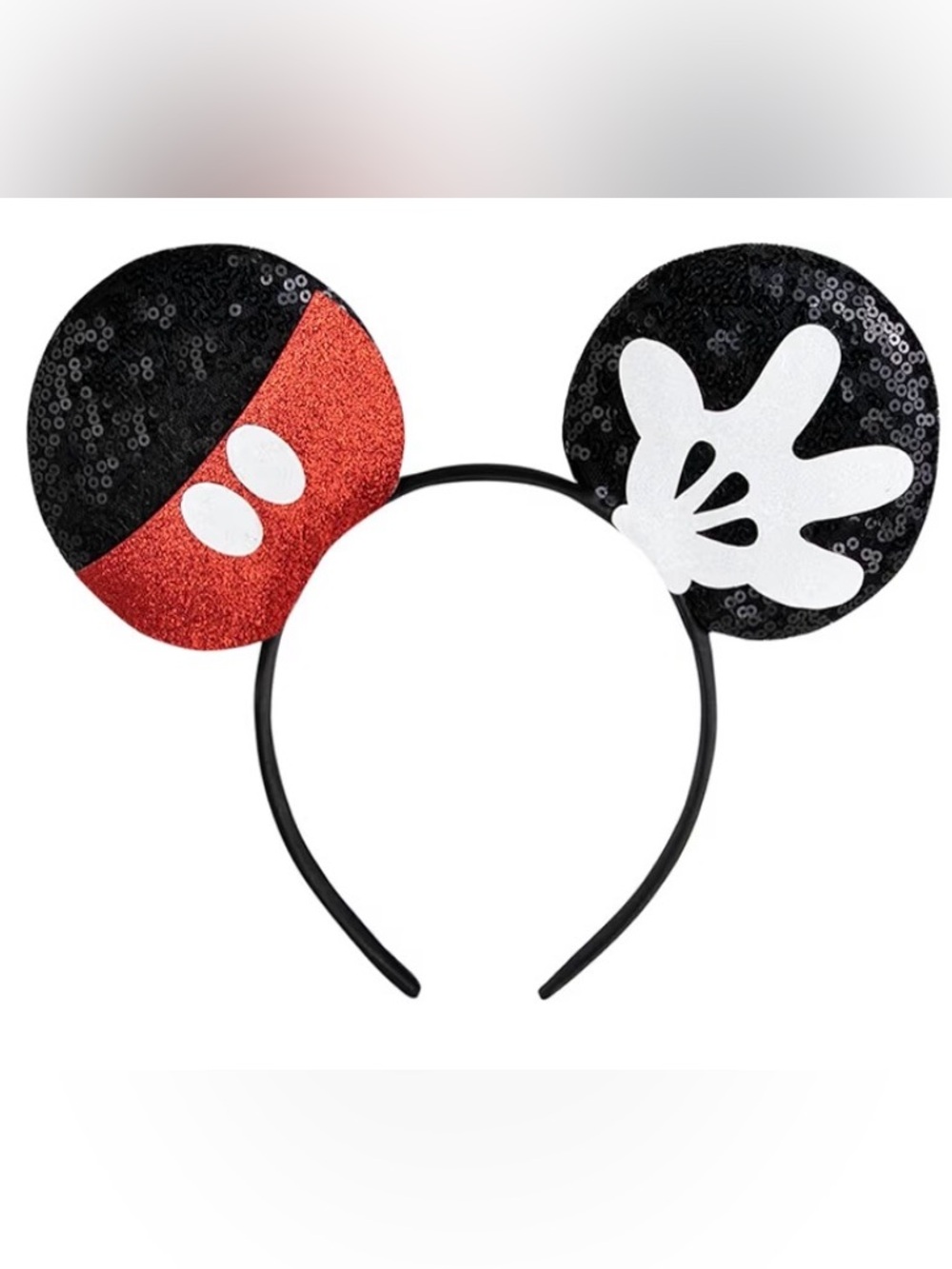 Mouse Ear Mickey Themed Headband - Black & Red
